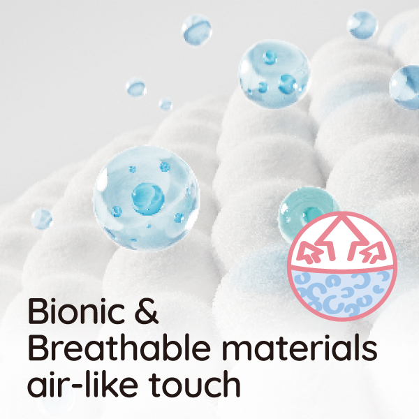 Popok bayi breathable Momotaro terbuat dari bahan ramah lingkungan | super lembut dan nyaman seperti udara.