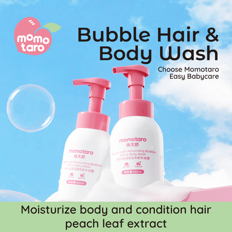Momotaro Baby Shampoo & Body Wash - Perawatan Lembut Untuk Mandi Pertama Bayi Anda